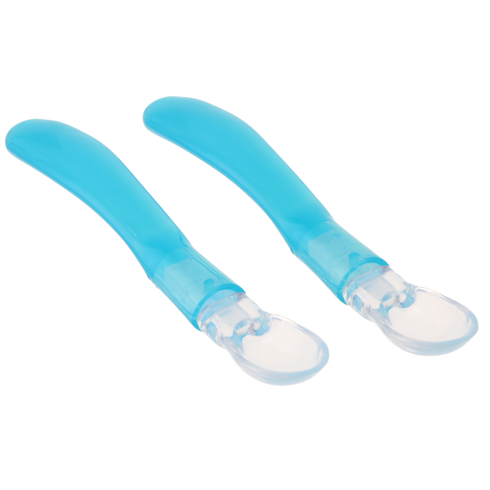 Набор детских силиконовых ложек, цвет голубой артикул анонс 10660728