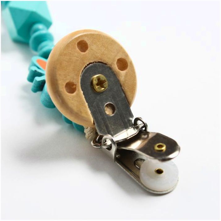 № 4155498 Держатель для соски - пустышки «Бабочка», дерев., цвет бирюзовый