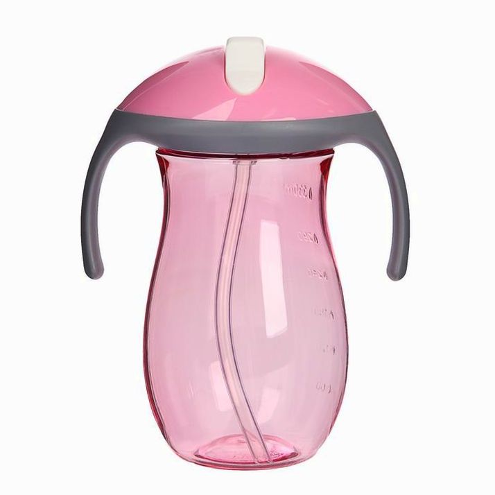 Поильник с трубочкой детский, 330 мл, от 9 мес., цвет розовый артикул анонс 2825367