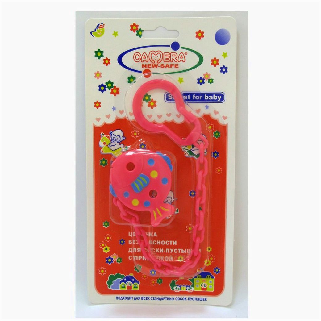 № 50206К Держатель для пустышки на цепочке с прищепкой 