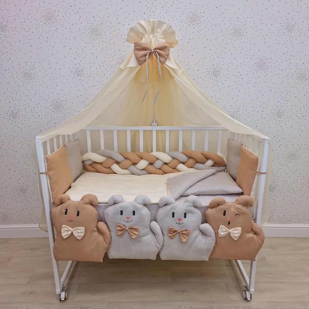 КПБ 14 пр (борт + пододеяльник + одеяло + наволочка + подушка + простынь (бязь) артикул анонс 1175-0-1бб_05