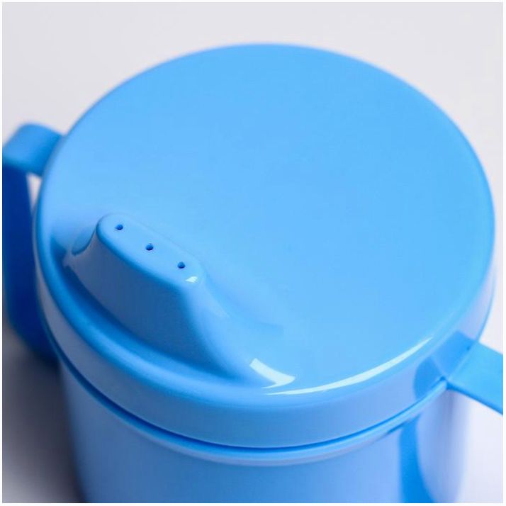 № 2586876 Поильник детский с твёрдым носиком, 180 мл, с ручками, цвет голубой