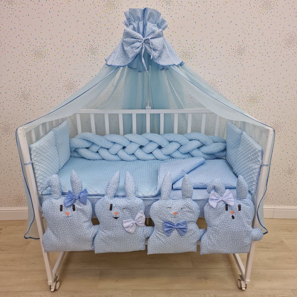 КПБ 17 пр (балдахин + борт + пододеяльник + одеяло + наволочка + подушка + простынь (плюш/бязь) артикул анонс 1178-0-1_03