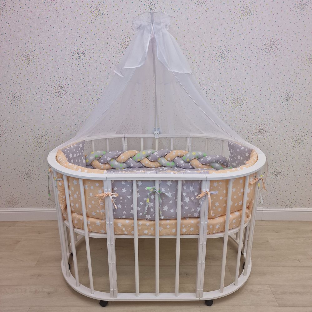 КПБ 15 пр (балдахин + борт + пододеяльник + одеяло + наволочка + подушка + простынь (бязь) коса артикул анонс 1155-0-1_07