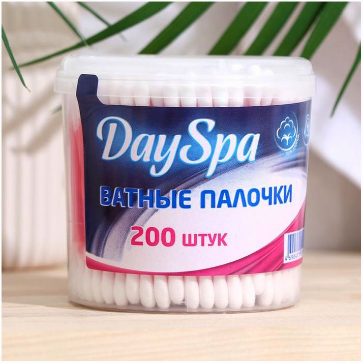 Ватные Day Spa палочки в стакане роз. 200 шт артикул анонс 7387003
