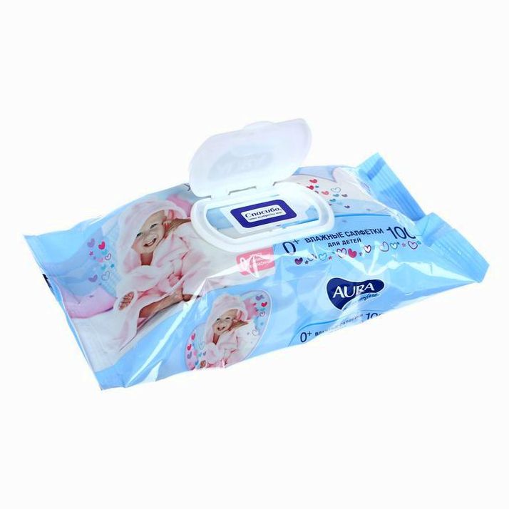 № 1226211 Влажные салфетки Aura Ultra Comfort, детские, гипоаллергенные, 100 шт.