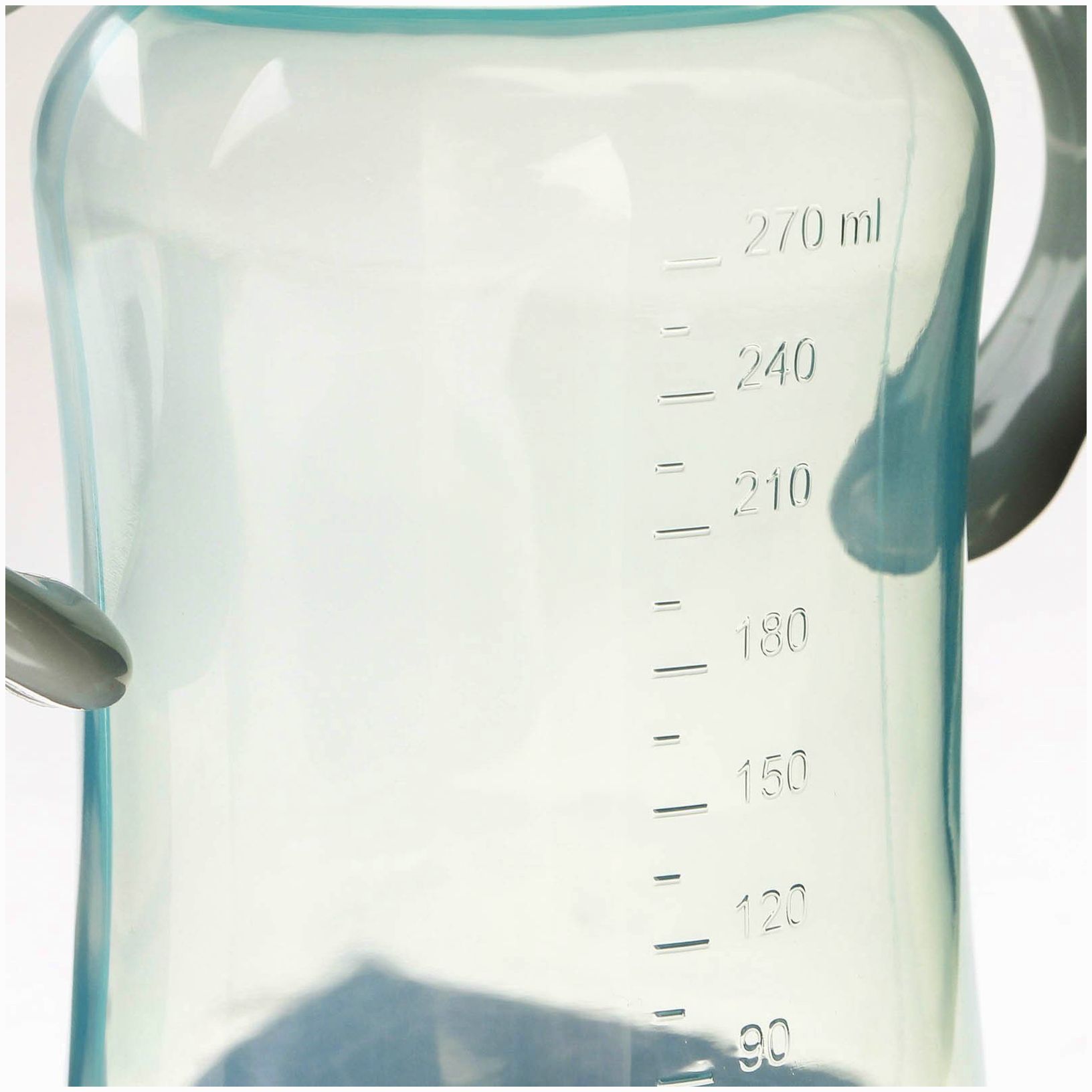 Картинка Бутылочка для кормления, широкое горло, 270 мл, с ручками, бирюзовый/серый (№9269326) от магазина Мир детей Товары для Новорожденных