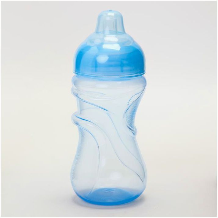 Поильник детский с мягким носиком, 340 мл., цвет голубой артикул анонс 2586897
