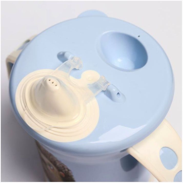 Картинка Поильник с ручками, 270 мл, цвет светло-голубой, рисунок МИКС (№4070350) от магазина Мир детей Товары для Новорожденных