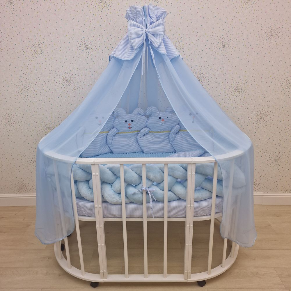 № 1179-0-1 КПБ 17 пр (балдахин + борт + пододеяльник + одеяло + наволочка + подушка + простынь (плюш/бязь)