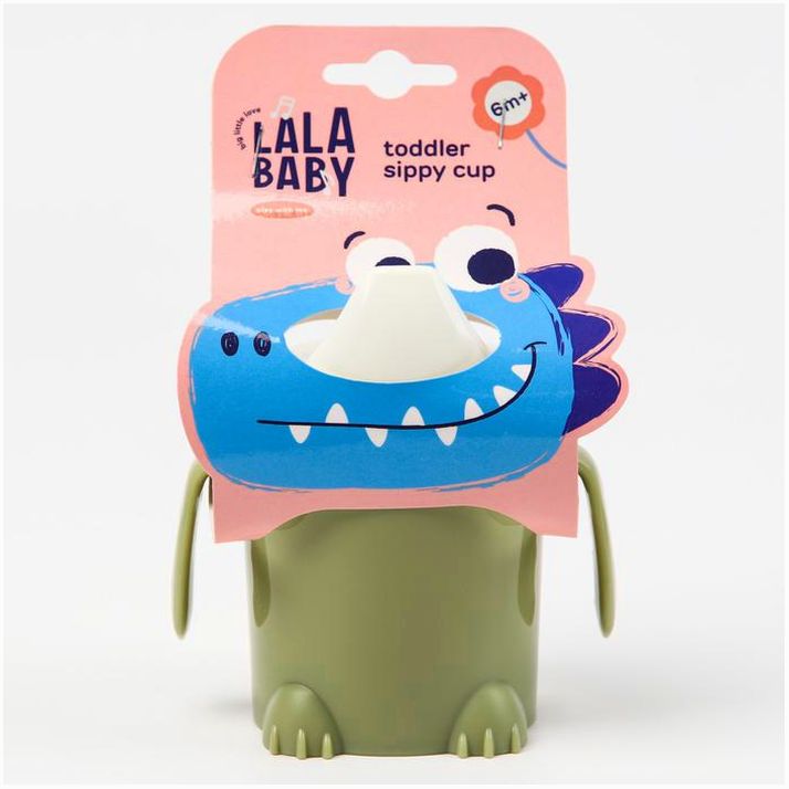 Поильник детский с твёрдым носиком Play with Me Hello, Dino!, 300 мл, цвет липовый артикул анонс 7386893