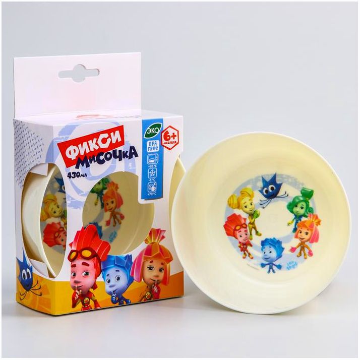 Глубокая детская тарелочка «ФИКСИКИ», 430 мл артикул анонс 5388512