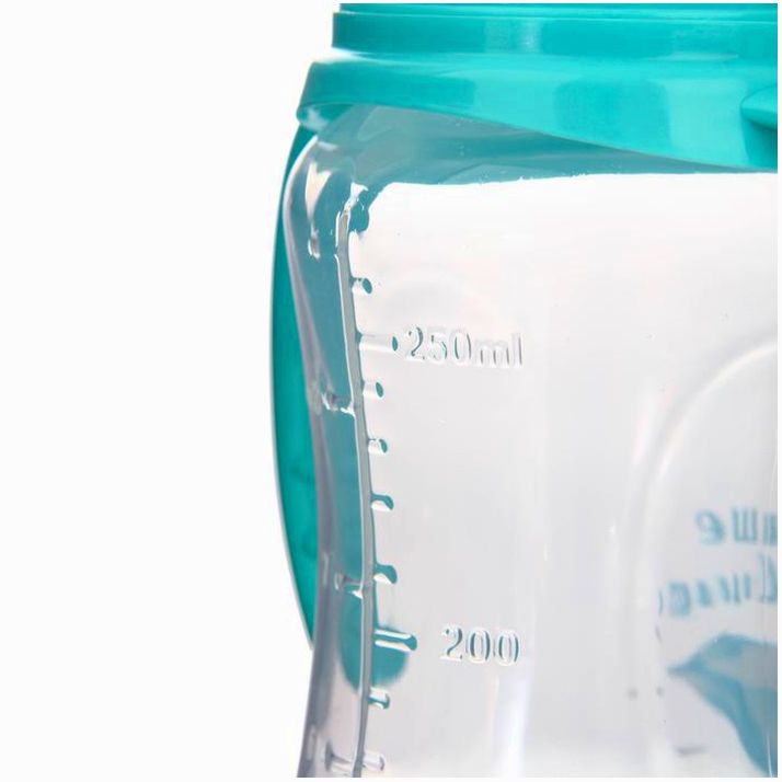 Картинка Бутылочка «Наше сокровище», клас горло, приталенная, с ручками, 250 мл, от 0 мес, цвет бирюзовый (№2969838) от магазина Мир детей Товары для Новорожденных