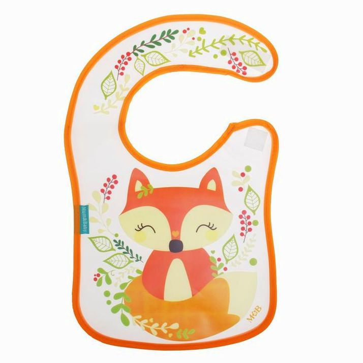 Нагрудник для кормления «Лисичка Соня» непромокаемый на липучке, с карманом артикул анонс 2237095