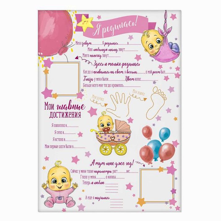 № 2786820 Плакат для новорожденной 