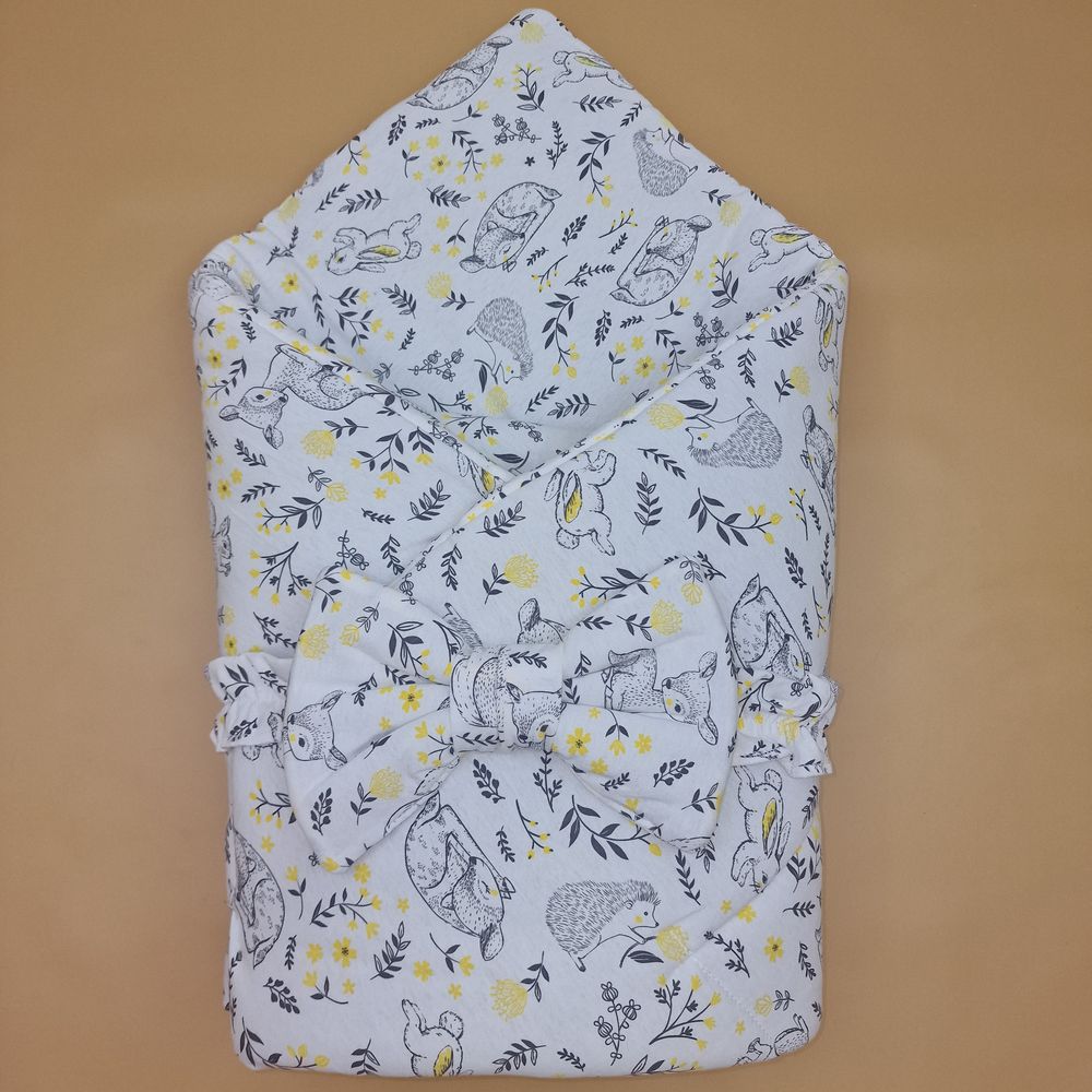 Картинка Конверт комплект на выписку 2 пр: одеяло+бант (интерлок) (№1893и-0-1_м) цвета в ассортименте от магазина Мир детей Товары для Новорожденных