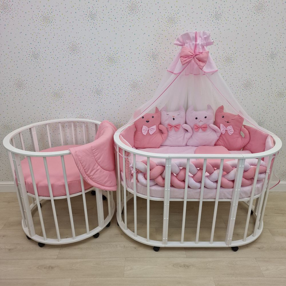 Картинка КПБ 17 пр (балдахин + борт + пододеяльник + 2 одеяла + наволочка + подушка + 2 простынки (бязь) (№1188-О-1) цвета в ассортименте от магазина Мир детей Товары для Новорожденных