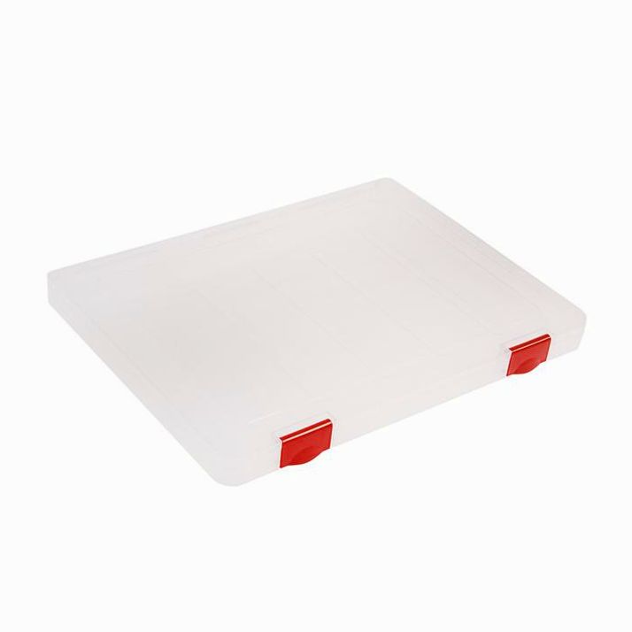 № 3870112 Папка для документов А4, с красными защелками, 230 х 305 х 23 мм, прозрачный корпус