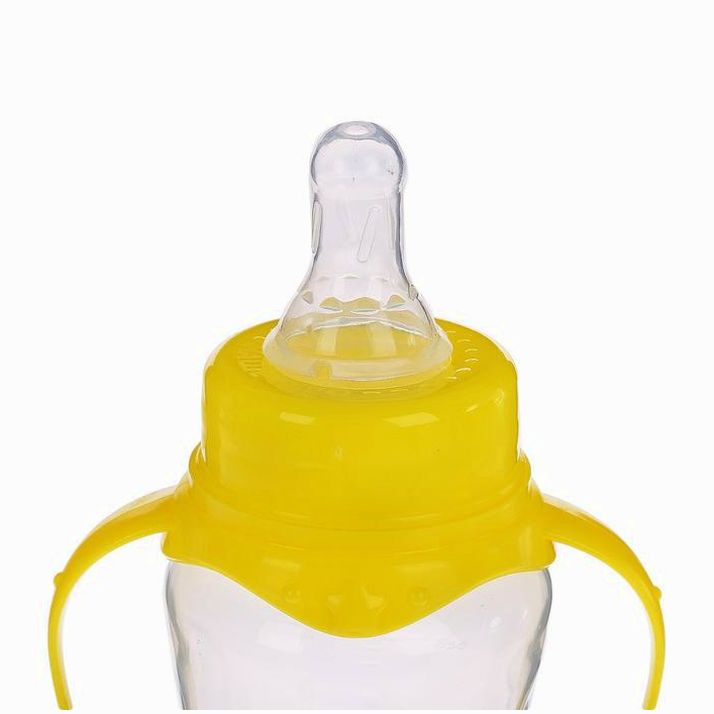 Картинка Бутылочка для кормления, классическое горло, с ручками, 250 мл., от 3 мес., цвет жёлтый МИКС (№2969725) от магазина Мир детей Товары для Новорожденных