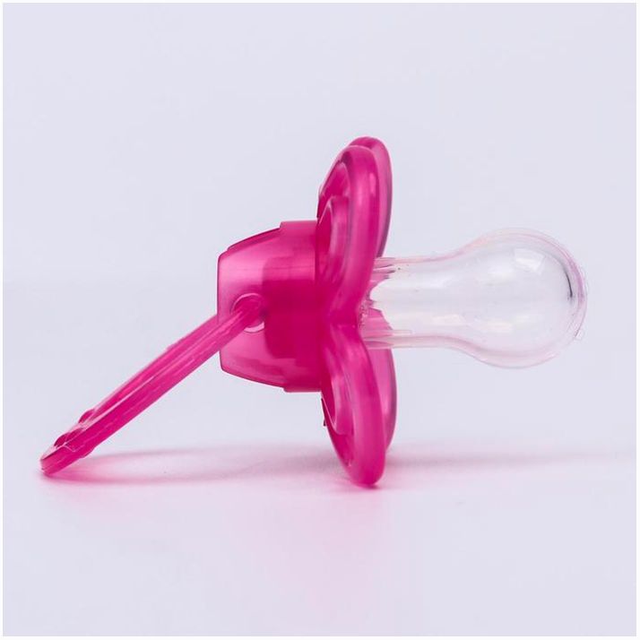 № 4770927 Соска - пустышка классическая, силикон, +6 мес., с колпачком «Бабочка», цвет розовый