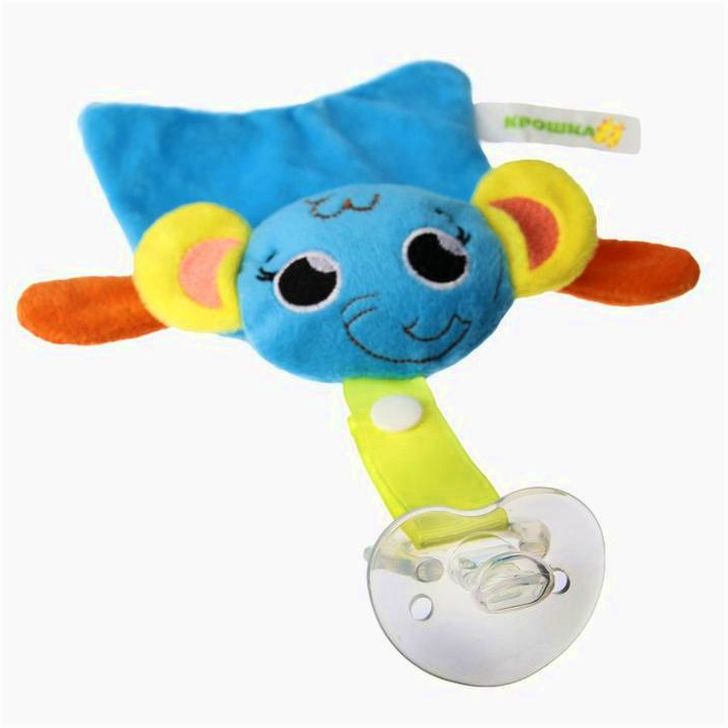 № 3612536 Пустышка/комфортер «Слоник», силиконовая, с мягкой игрушкой от 3 мес