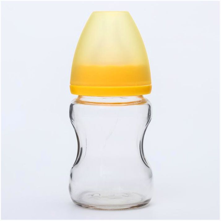 Картинка Бутылочка для кормления, стекло, 150 мл., широкое горло, цвет МИКС (№4627678) от магазина Мир детей Товары для Новорожденных