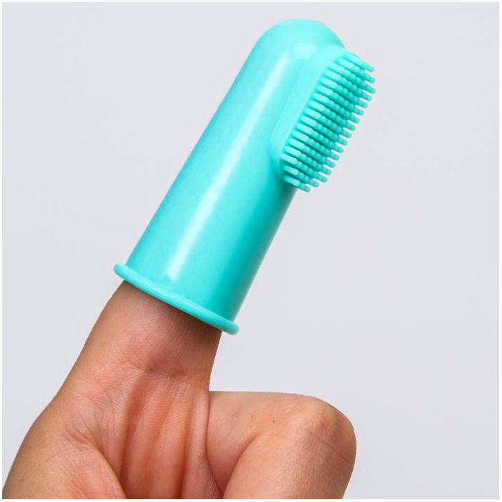 № 6913479 Детская зубная щетка, прорезыватель - массажер, силиконовая, на палец от 3 мес