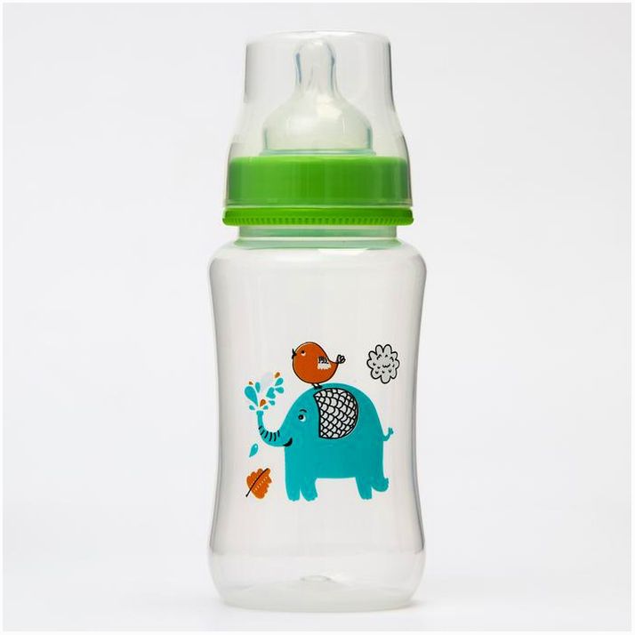 Бутылочка для кормления, 320 мл., широкое горло, цвет голубой артикул анонс 4770830