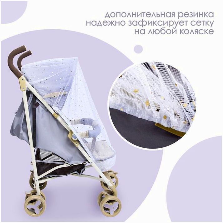 Картинка Москитная сетка на коляску универсальная "Звездное небо" 100х130 см (№4733719) от магазина Мир детей Товары для Новорожденных
