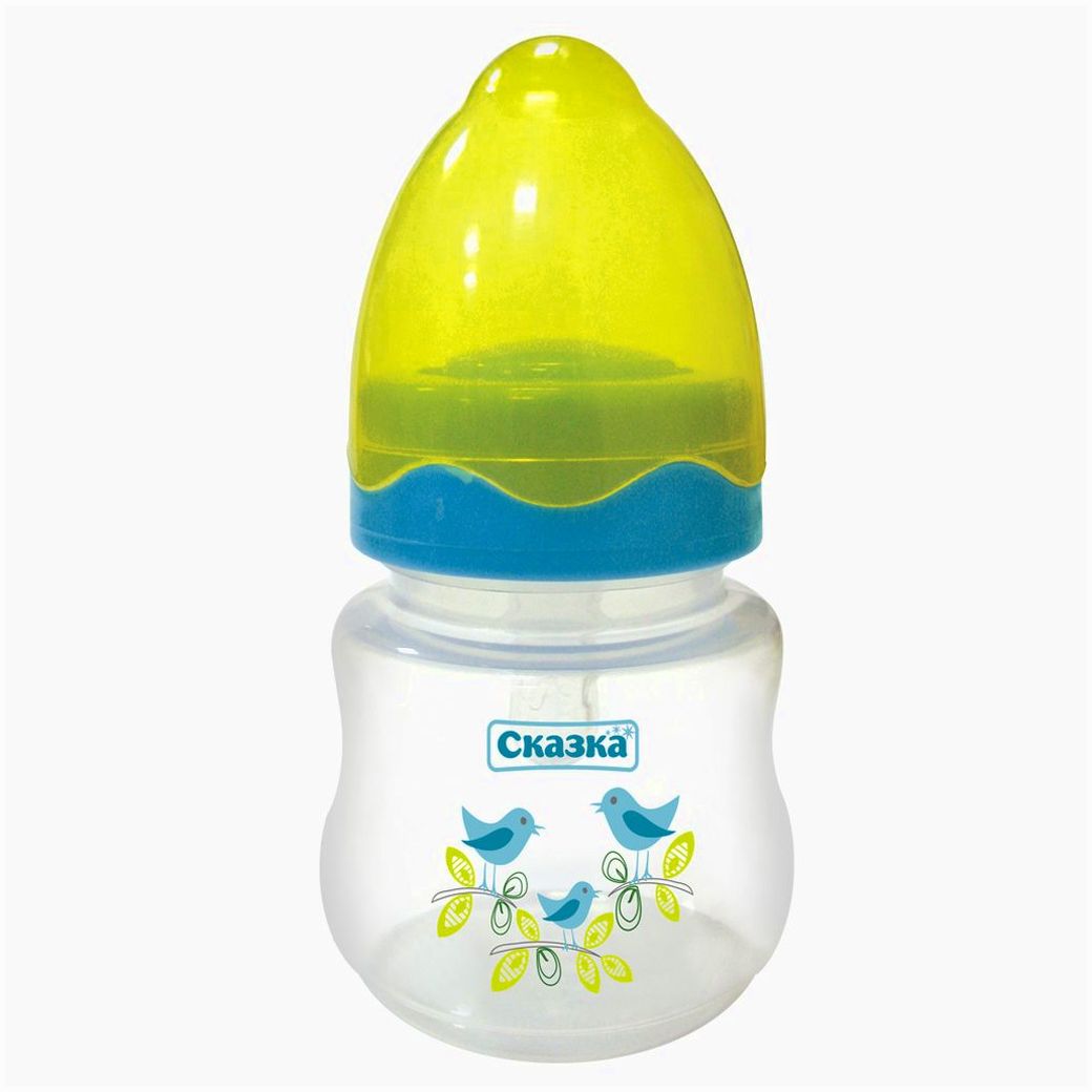 № 1197С Бутылочка фигурная с талией, с широким горлом (пластик, сликоновая соска)