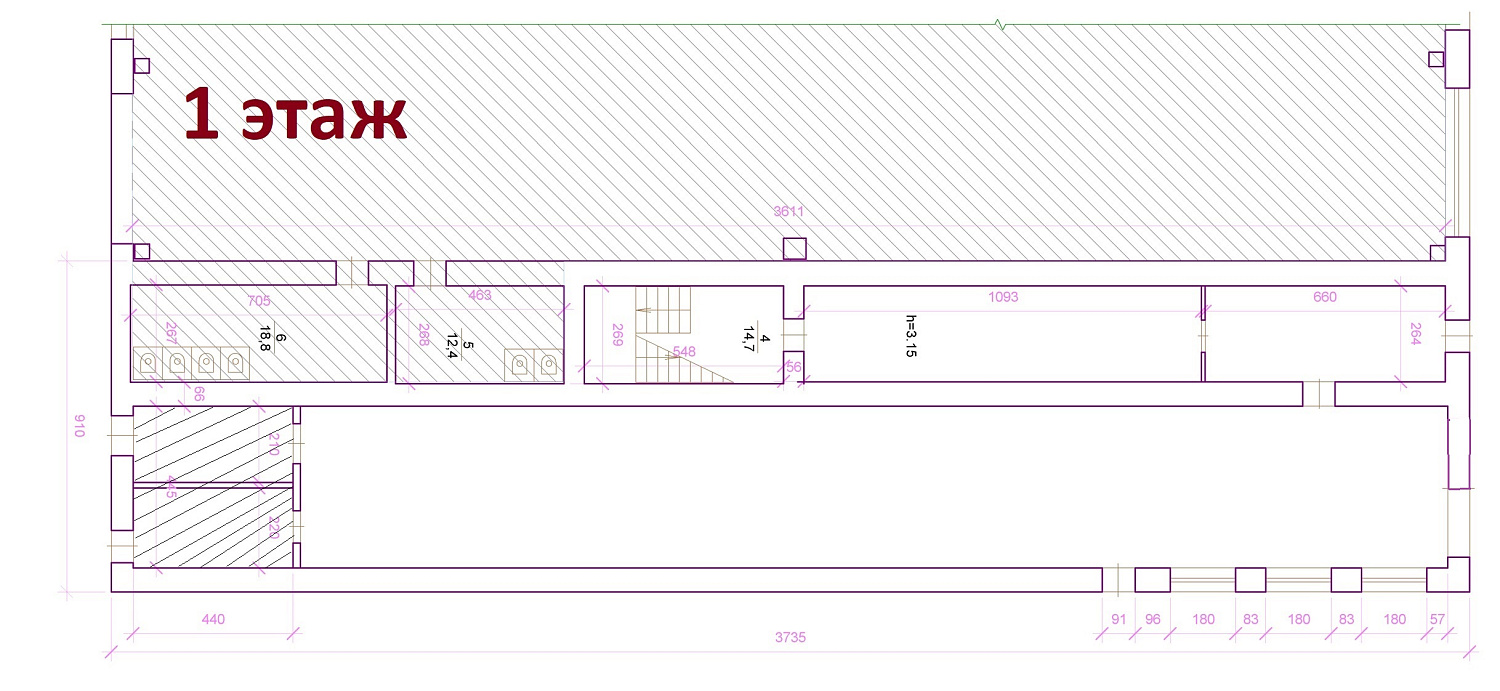 Аренда помещения 3 этажа 796 кв.м.