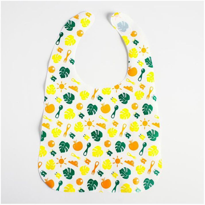 Нагрудник для кормления «Апельсин» непромокаемый на липучке артикул анонс 4604268