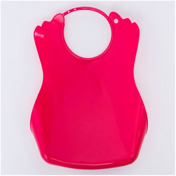 Картинка Нагрудник для кормления пластиковый с карманом, цвет розовый (№4776518) от магазина Мир детей Товары для Новорожденных