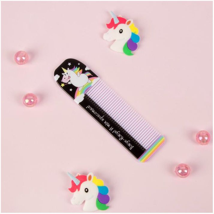 Расчёска фигурная «Единорог», 14,7 ? 3,7 см артикул анонс 4563944