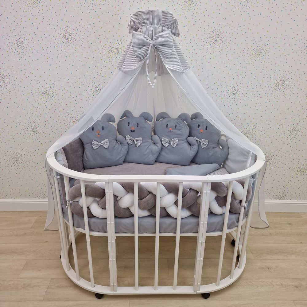 КПБ 17 пр (балдахин + борт + пододеяльник + одеяло + наволочка + подушка + простынь (плюш/бязь) артикул анонс 1179-0-1_04