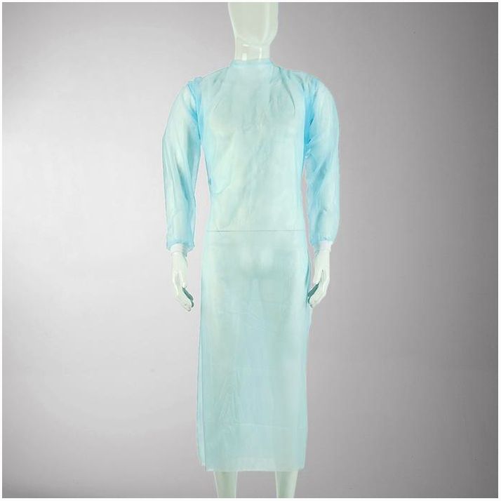 Халат хирургический , нестерильный, голубой, SMS, пл.25 г/м2, длина 140 см артикул анонс 4476085