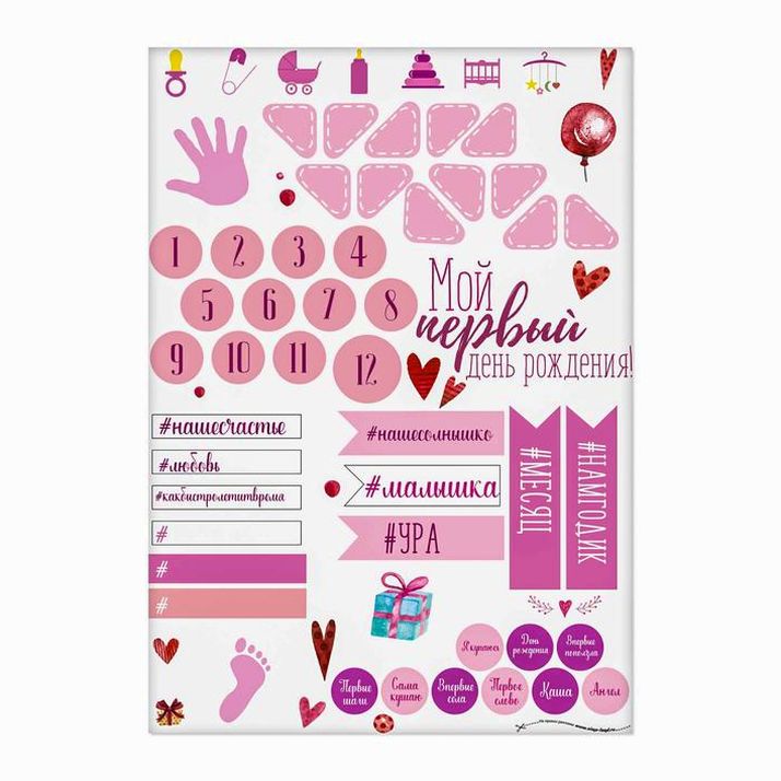 Картинка Плакат для новорожденной "Я родилась!" с наклейками (№2786820) от магазина Мир детей Товары для Новорожденных