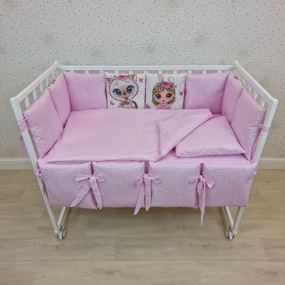 Картинка КПБ 17 пр "принт" (борт 2п+10 + одеяло + подушка + постельное белье (бязь/сатин) 12кв (№П207_2а10бб) цвета в ассортименте от магазина Мир детей Товары для Новорожденных