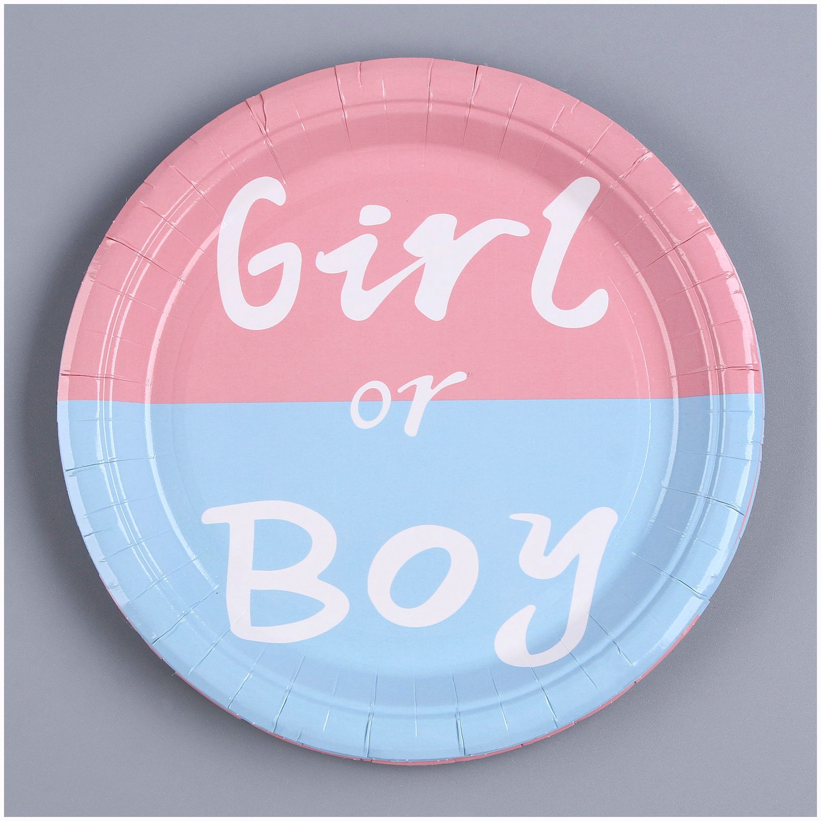 Тарелка бумажная для гендер-пати, набор 6 шт. артикул анонс 9803690