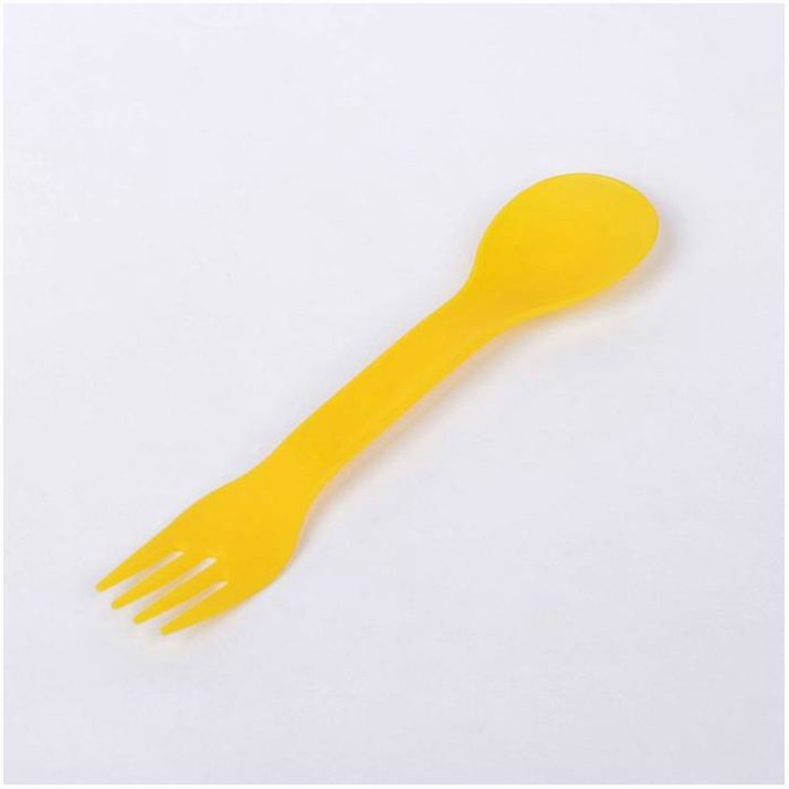 Ложка детская 2 в 1 «Вилка-ложка», от 5 мес., цвет жёлтый артикул анонс 2257246