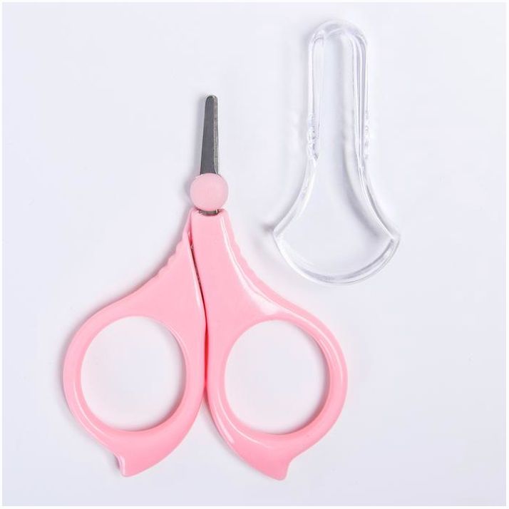 Картинка Ножницы детские безопасные, маникюрные, с чехлом, от 0 мес., цвет розовый (№2849318) от магазина Мир детей Товары для Новорожденных