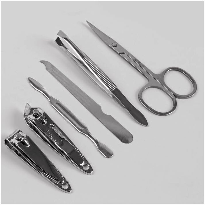 Картинка Набор маникюрный, 7 предметов, в футляре, цвет МИКС (№2570395) от магазина Мир детей Товары для Новорожденных