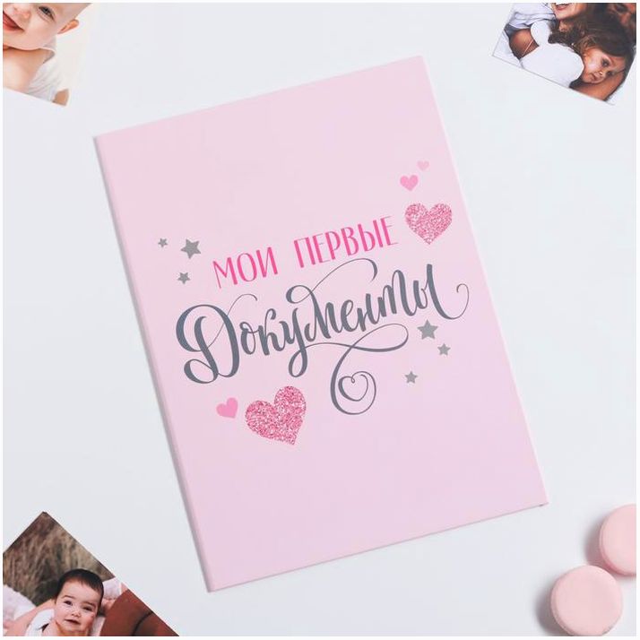 Папка для свидетельства о рождении с уголками «Мои первые документы», для девочки, А4 артикул анонс 3880122