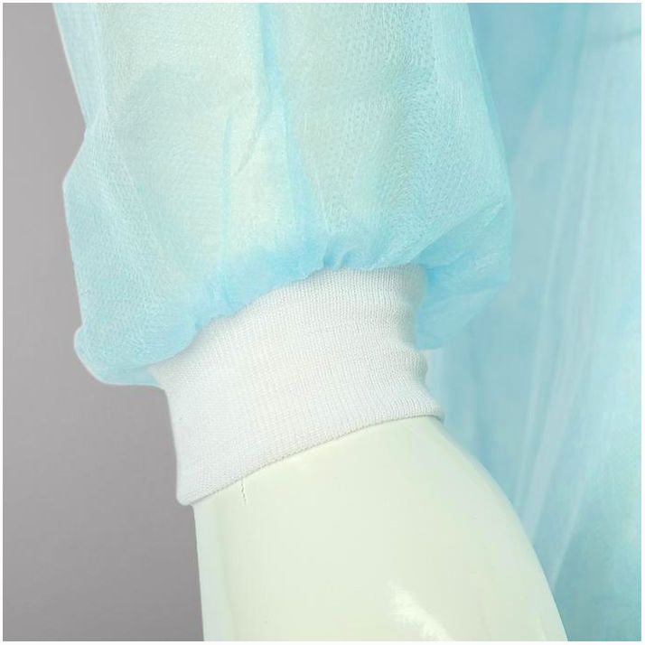 № 4476084 Халат хирургический,  нестерильный, голубой МИСТР, SMS, пл.25г/м2, длина 110 см,