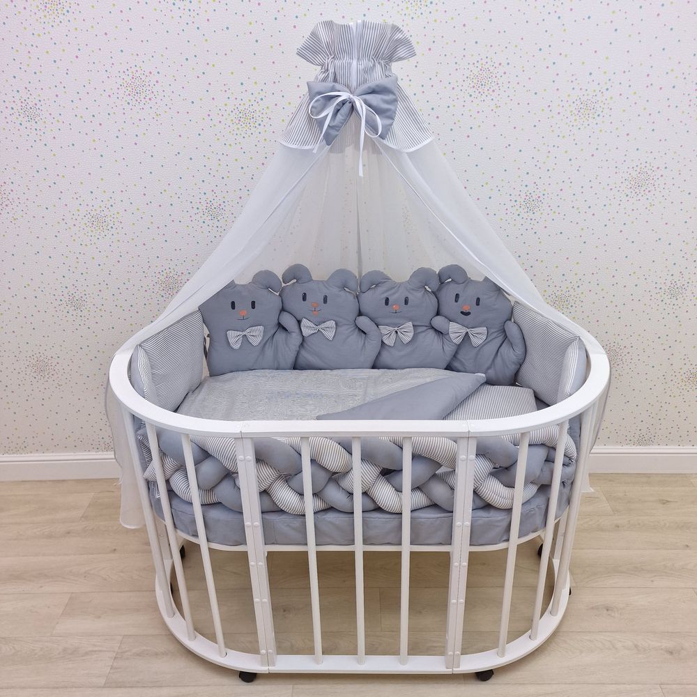 КПБ 14 пр (борт + пододеяльник + одеяло + наволочка + подушка + простынь (бязь) артикул анонс 1175-0-1бб