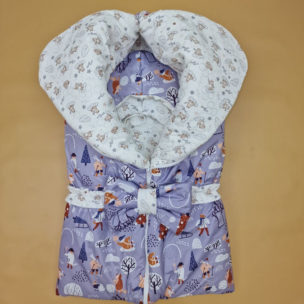 Картинка Комплект (одеяло трансформер+бант-подушка+шапочка) (дюспо/футер) (№7527-0-1) цвета в ассортименте от магазина Мир детей Товары для Новорожденных