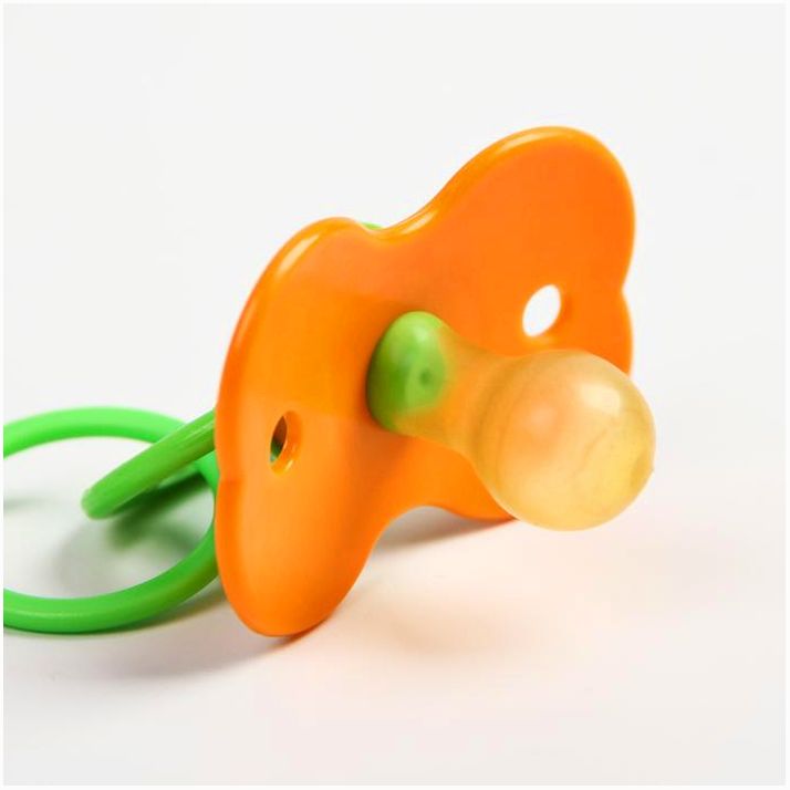 Картинка Соска-пустышка латексная классическая с кольцом «Медвежонок», на цепочке с прищепкой, от 0 мес. (№1476836) от магазина Мир детей Товары для Новорожденных