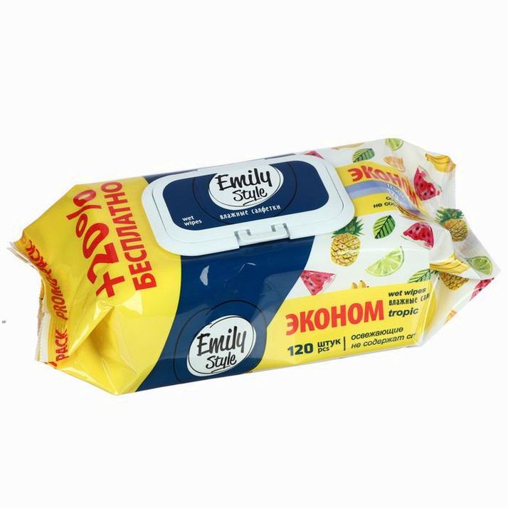 Картинка Влажные салфетки, Эмили Стайл Tropic,100+20 шт. (№6705710) от магазина Мир детей Товары для Новорожденных
