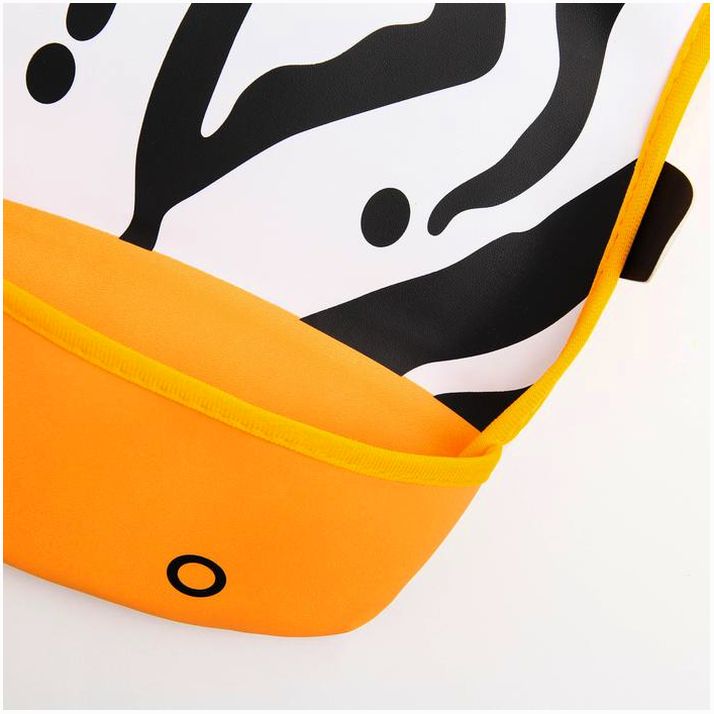 Картинка Нагрудник для кормления «Зебра» непромокаемый на кнопке, с карманом (№1026887) от магазина Мир детей Товары для Новорожденных