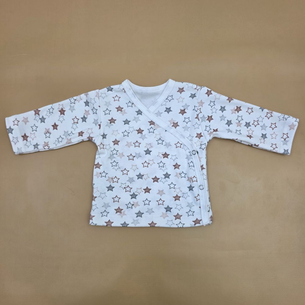 Распашонка №1 (интерлок, на запах, короткий рукав, швы наружу) артикул анонс 1570-62МД